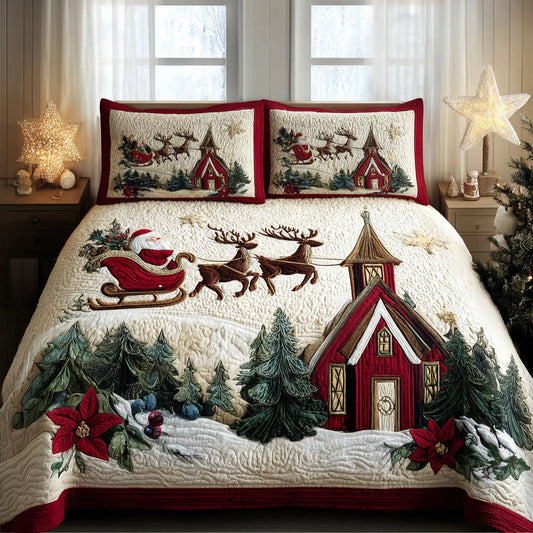 Santa Voyage 3-Piece Quilted Bedding Set