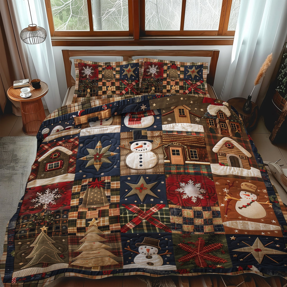 Santa's Village 3-Piece Quilted Bedding Set