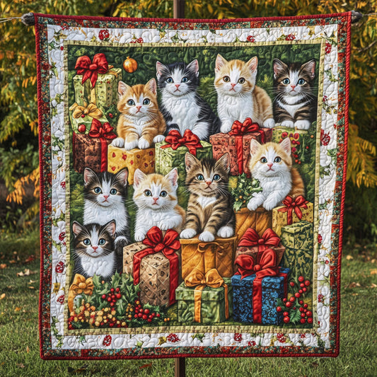 Santas Little Helpers Quilted Blanket