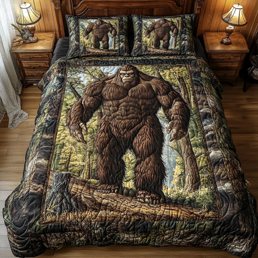 Sasquatch Woodland Trail 3-Piece Quilted Bedding Set