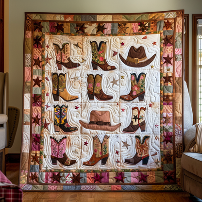 Sassy Cowgirl Delight Quilted Blanket