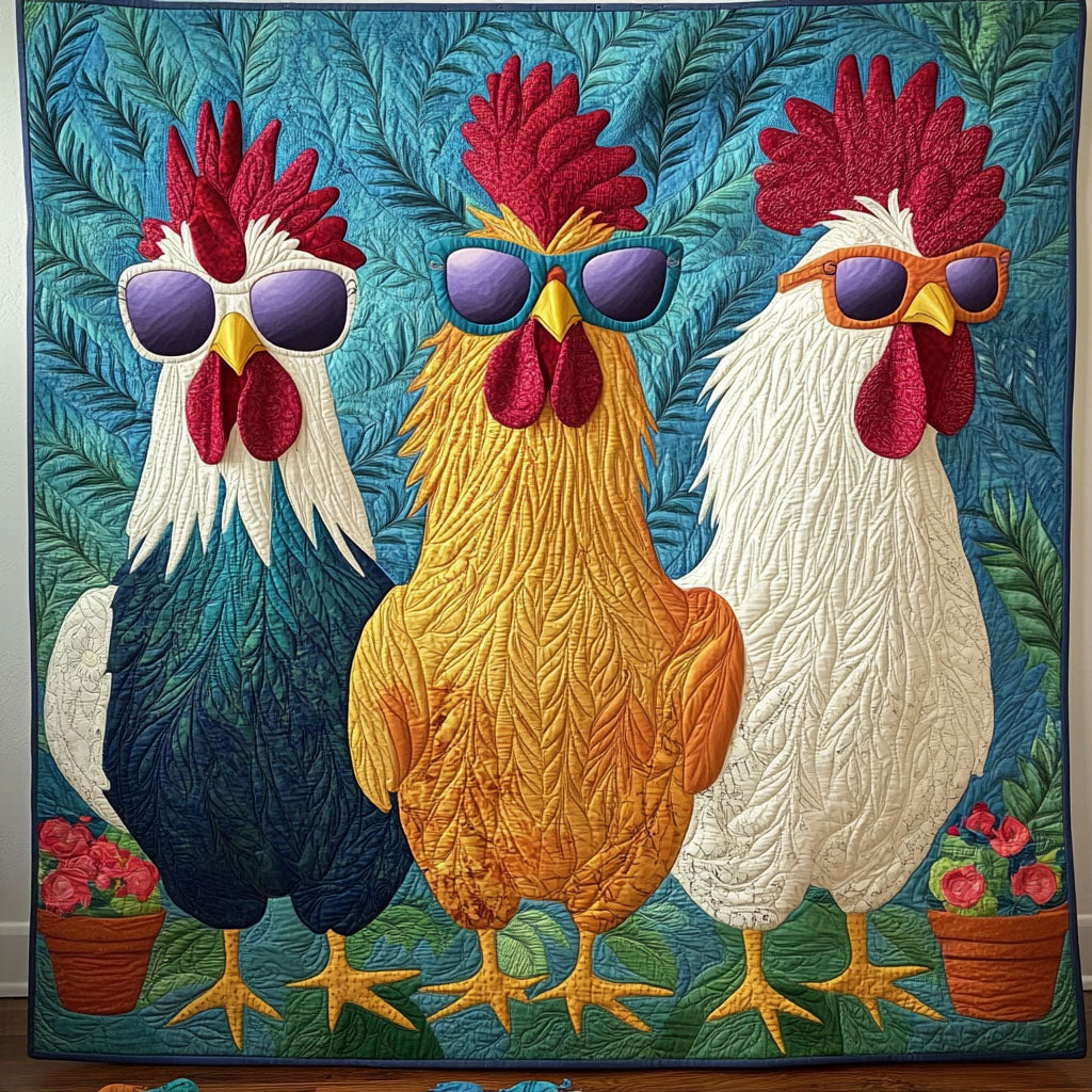 Sassy Hen Crew Quilted Blanket