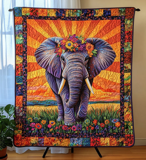 Savannah Elephant Dreams Quilted Blanket
