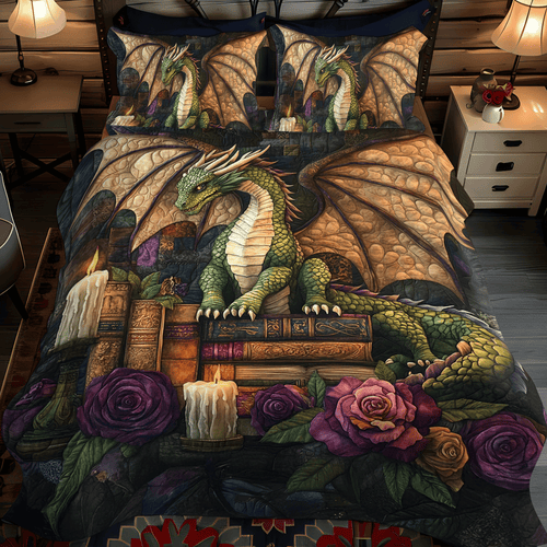Scaled Sovereign 3-Piece Quilted Bedding Set