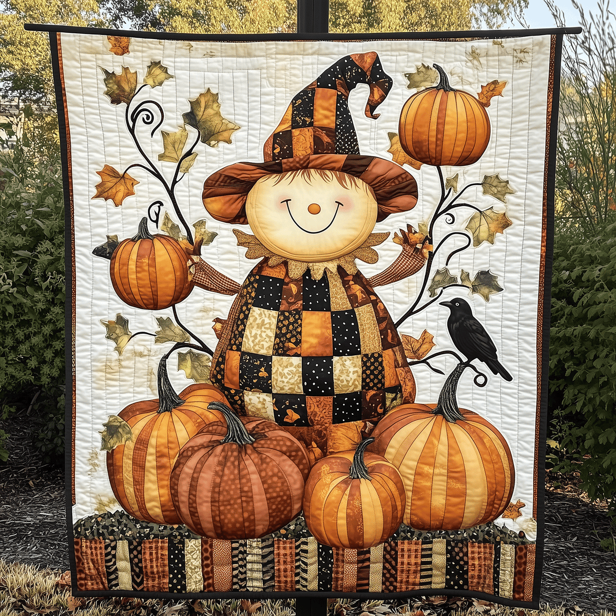 Scarecrow Happiness Quilted Blanket