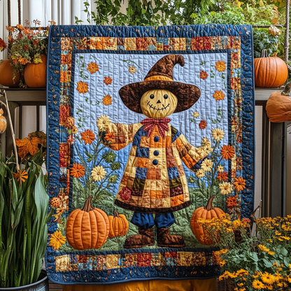 Scarecrow Harvest Vibe Quilted Blanket