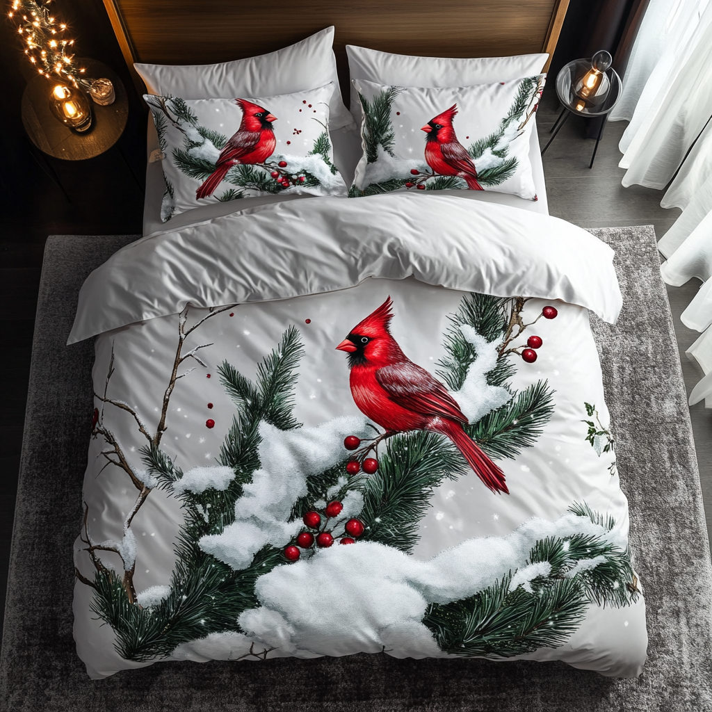 Scarlet Elegance 3-Piece Quilted Bedding Set