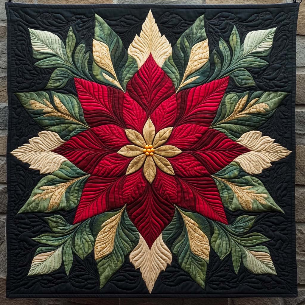 Scarlet Glow Quilted Blanket