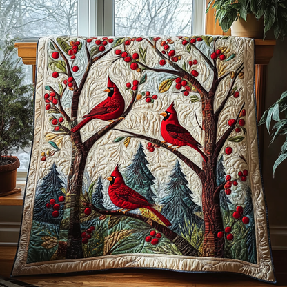 Scarlet Symphony Quilted Blanket