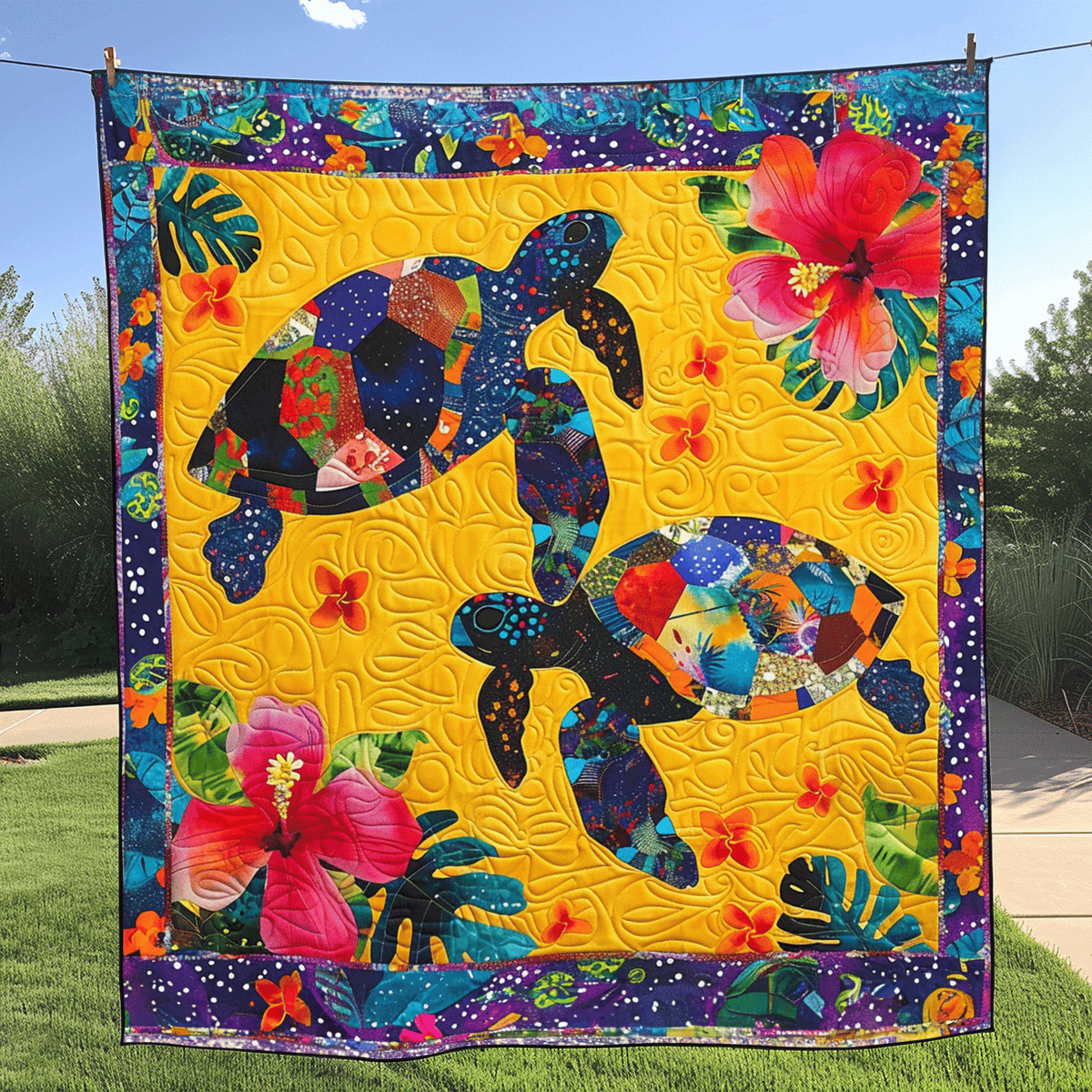 Sea Turtle Quilted Blanket