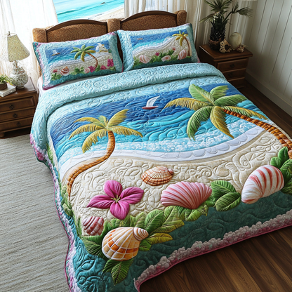 Sea Breeze 3-Piece Quilted Bedding Set