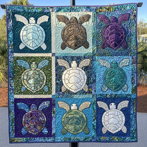 Sea Breeze Symphony Quilted Blanket