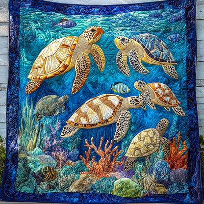 Sea Shell Serenity Quilted Blanket