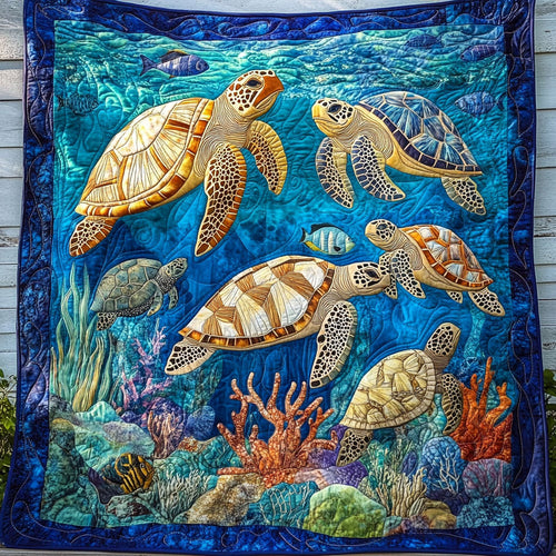Sea Shell Serenity Quilted Blanket
