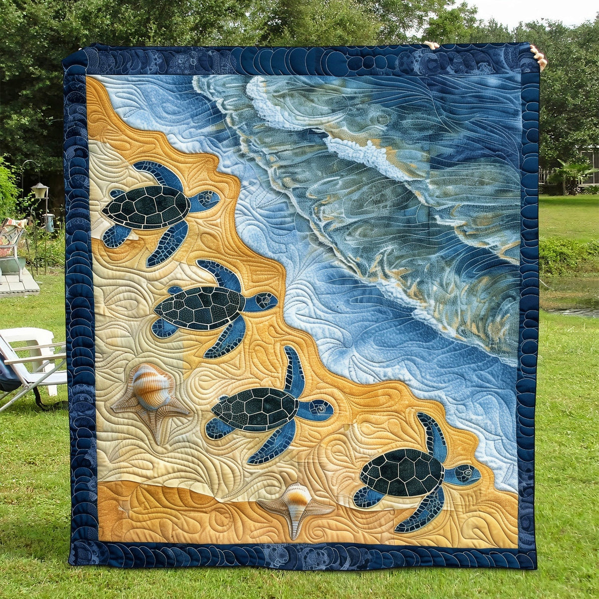 Sea Turtle Bay Quilted Blanket
