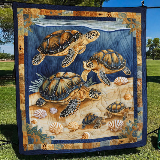 Sea Turtle Cove Quilted Blanket