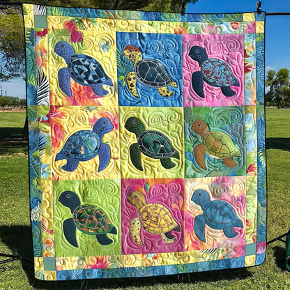 Sea Turtle Haven Quilted Blanket