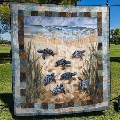 Sea Turtle Sojourn Quilted Blanket