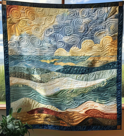 Seascape Serenity Quilted Blanket