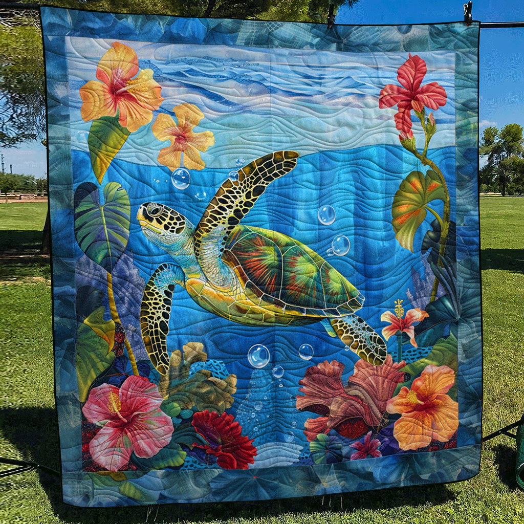 Seascape Symphony Quilted Blanket