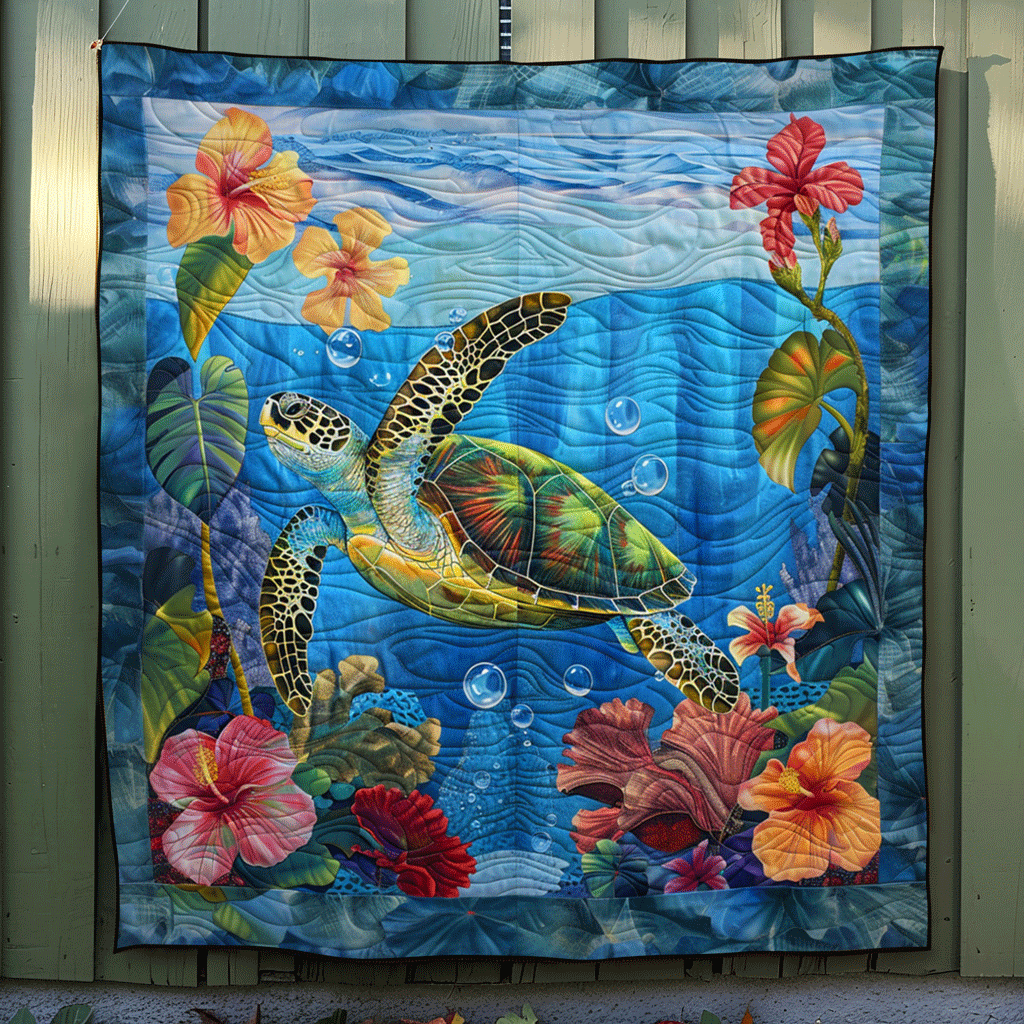 Seascape Symphony Quilted Blanket