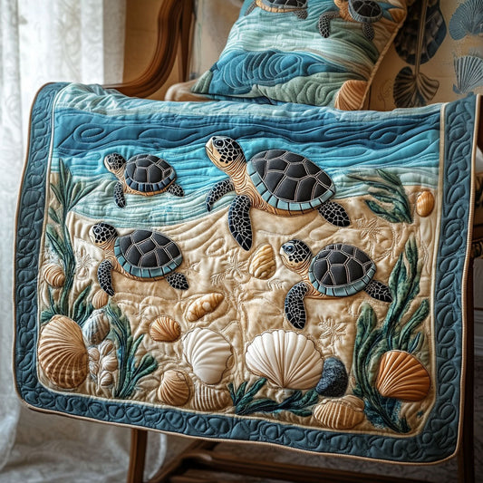 Seashell Strider Quilted Blanket