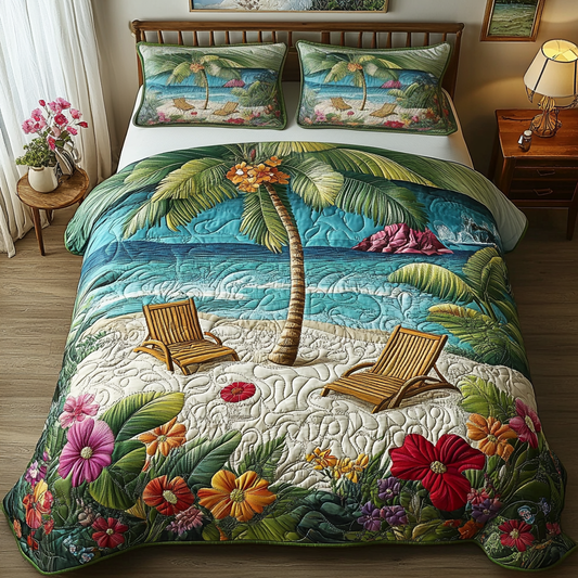 Seaside Retreat 3-Piece Quilted Bedding Set