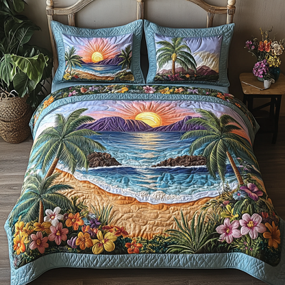 Seaside Serenity 3-Piece Quilted Bedding Set