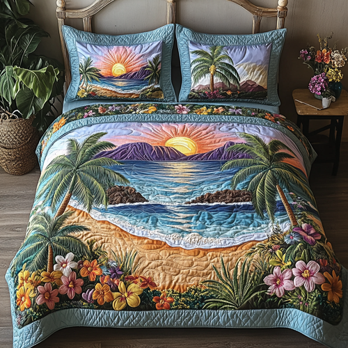 Seaside Serenity 3-Piece Quilted Bedding Set