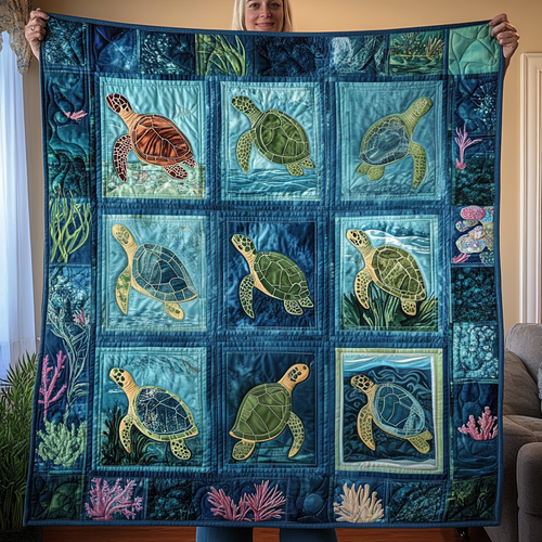 Seaside Serenity Quilted Blanket