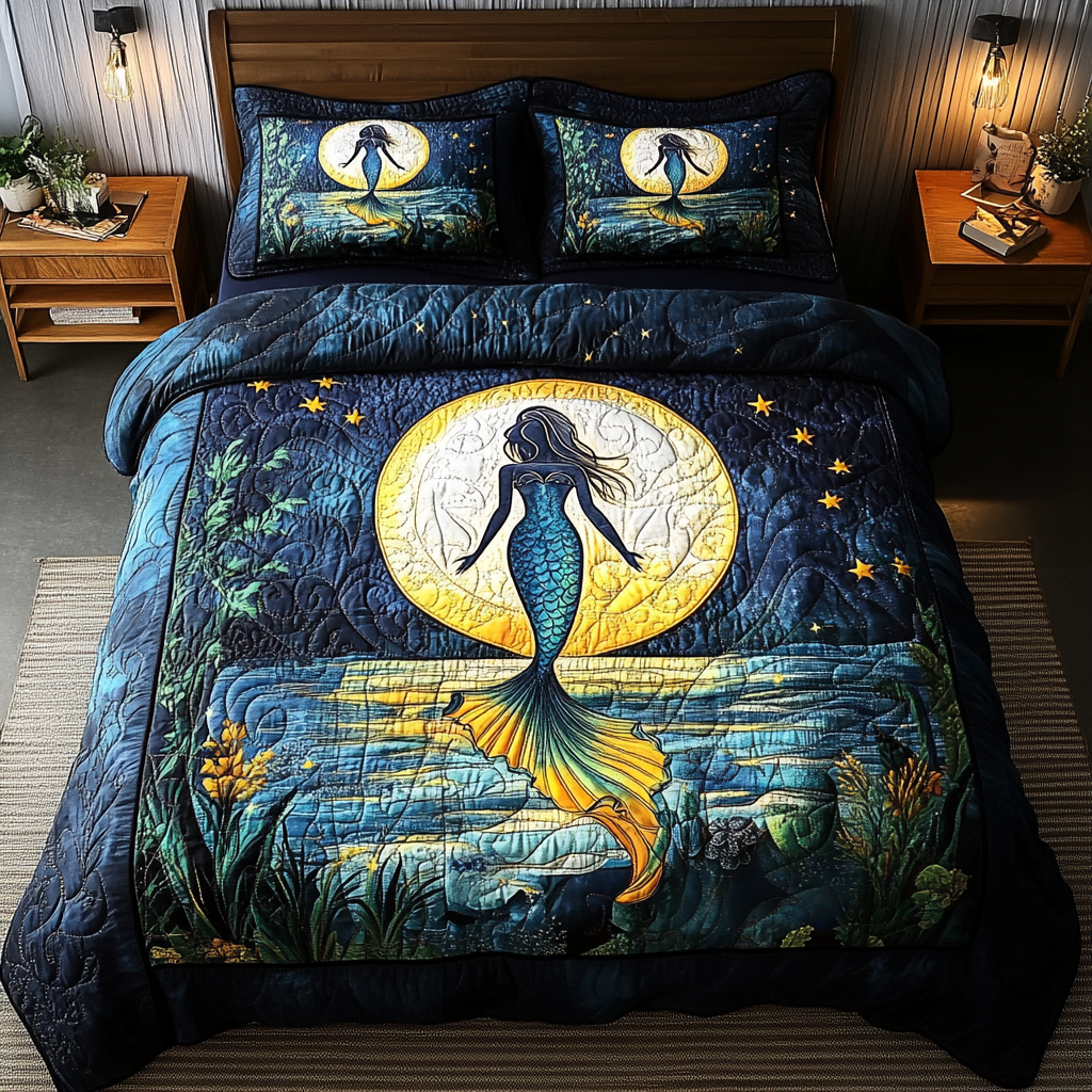 Seaside Song 3-Piece Quilted Bedding Set