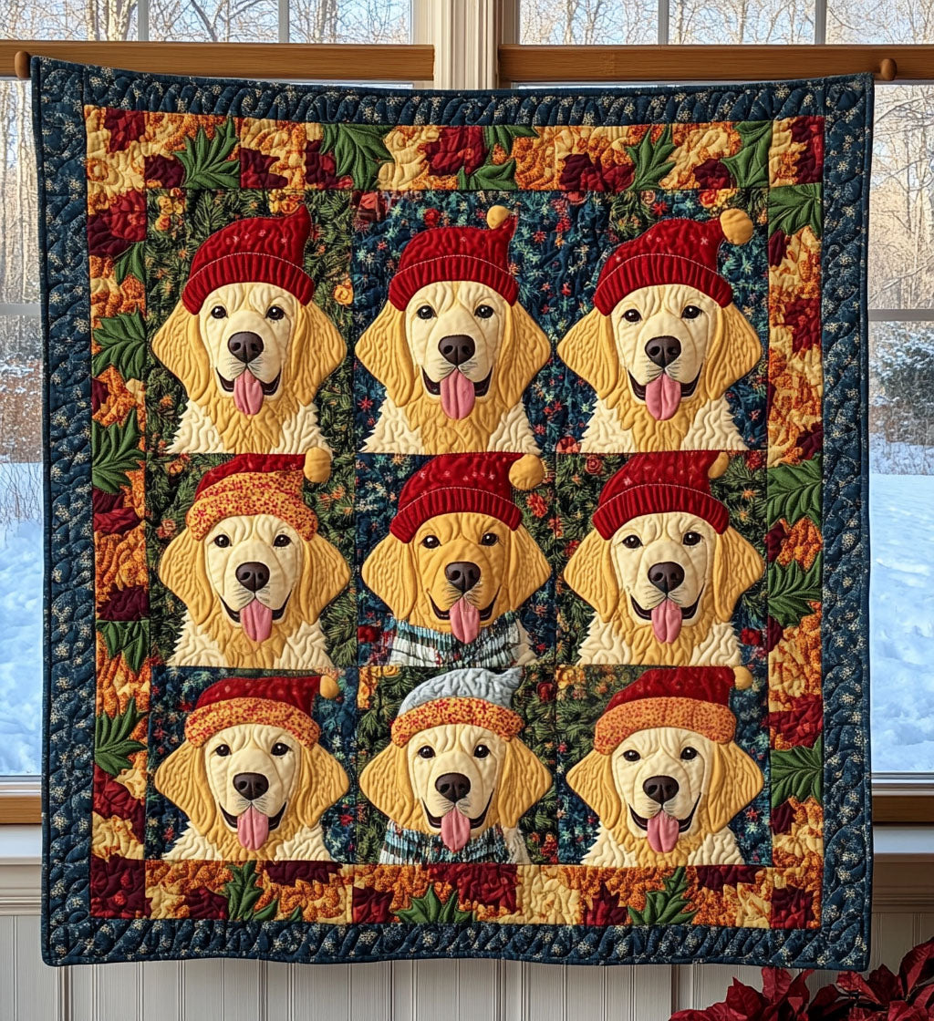 Seasons of Gold Quilted Blanket
