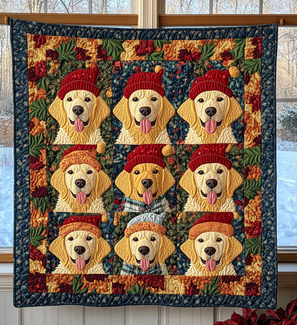 Seasons of Gold Quilted Blanket