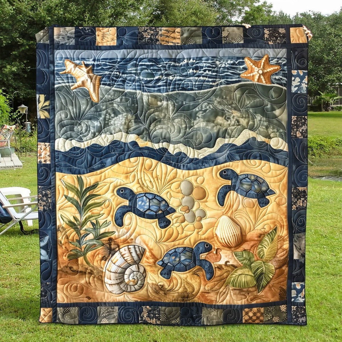 Seaward Hatchlings Quilted Blanket
