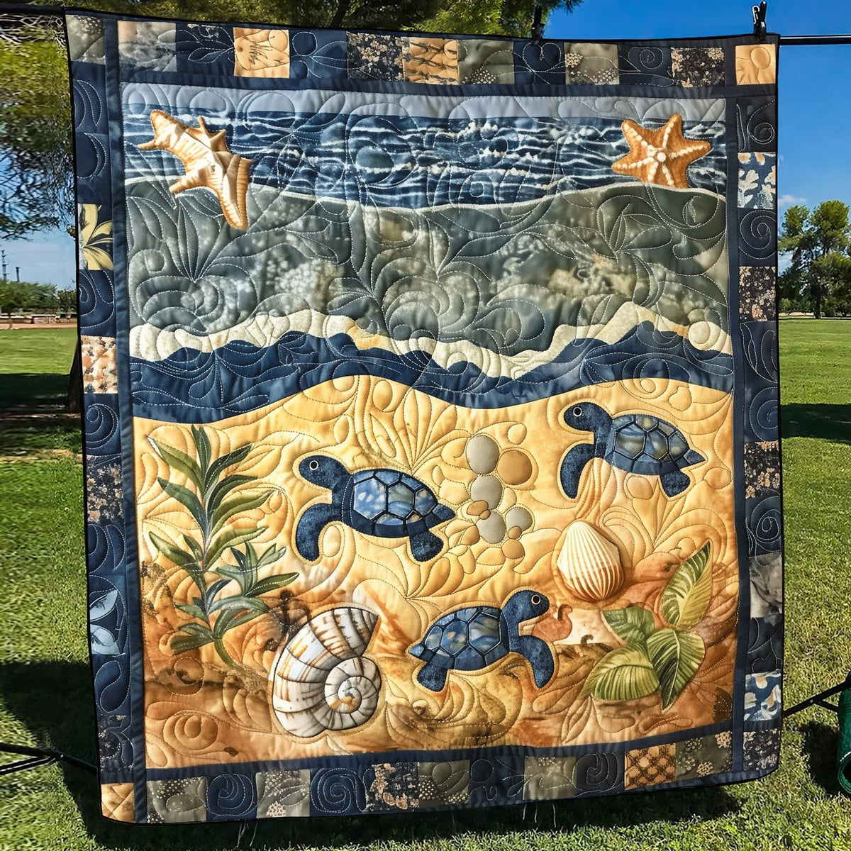 Seaward Hatchlings Quilted Blanket
