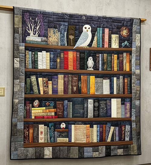 Secret Library Quilted Blanket
