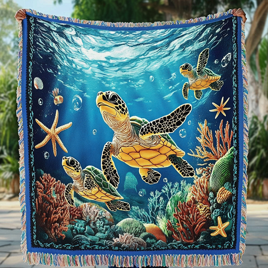 Serene Shells Woven Throw Blanket
