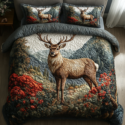 Serene Doe 3-Piece Quilted Bedding Set