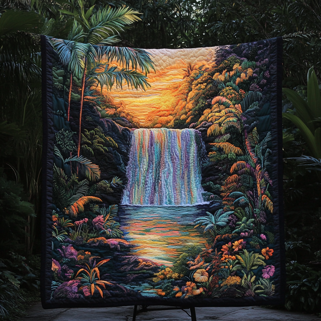 Serene Falls Quilted Blanket