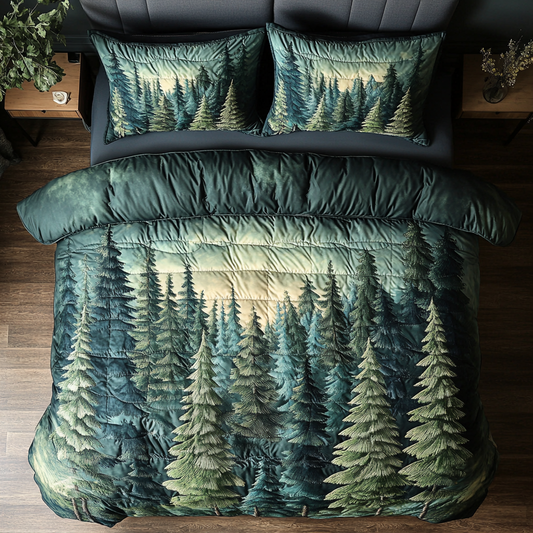 Serene Forest 3-Piece Quilted Bedding Set