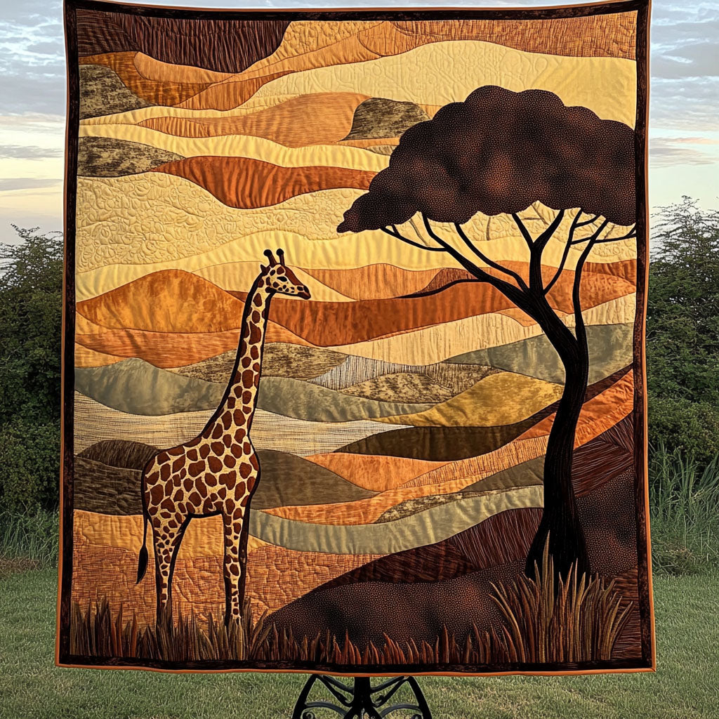 Serene Safari Scene Quilted Blanket