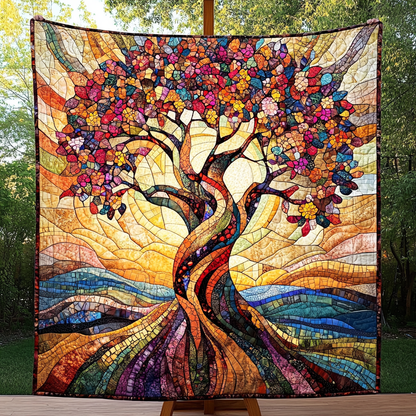 Serenity Tree Quilted Blanket