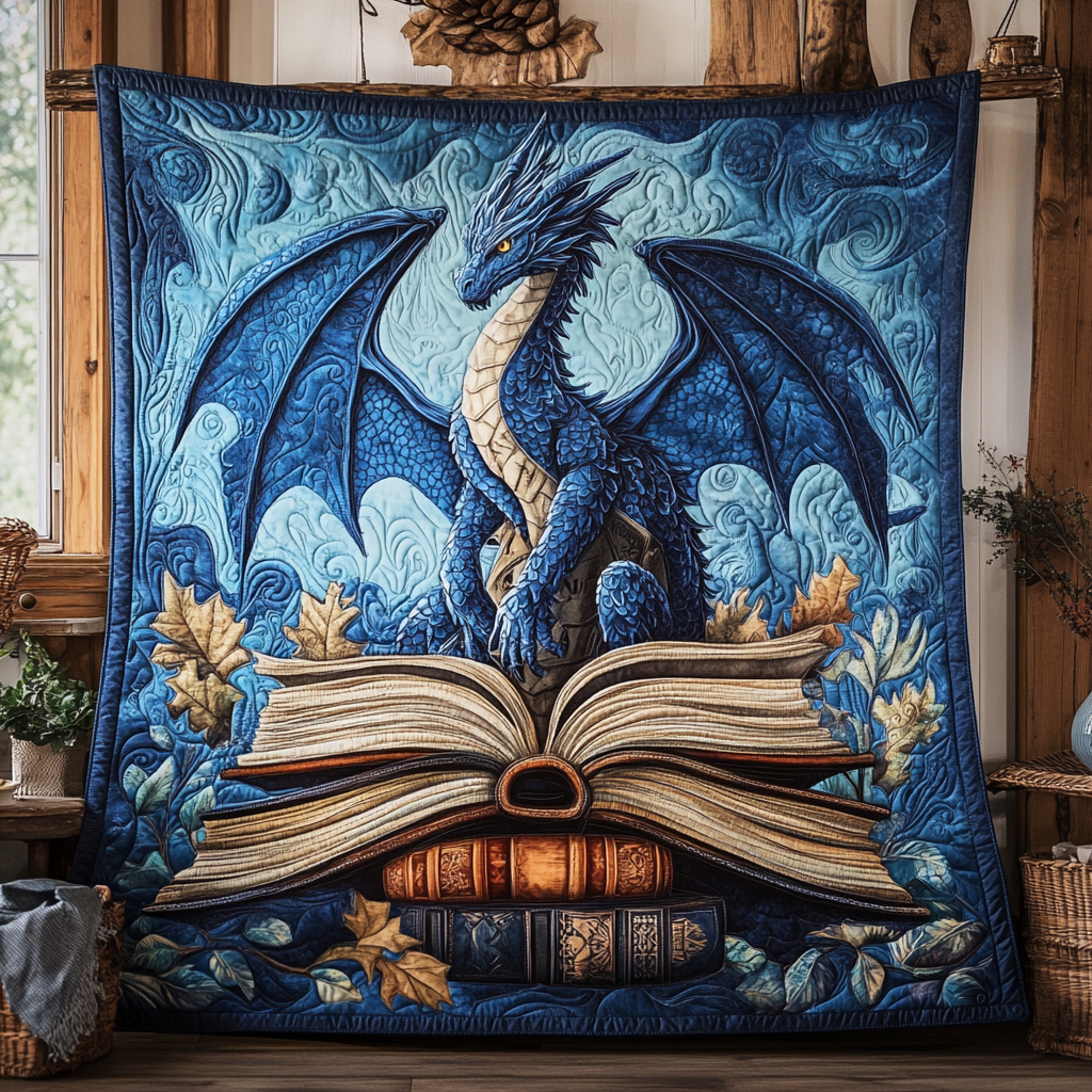 Serpent Scroll Quilted Blanket