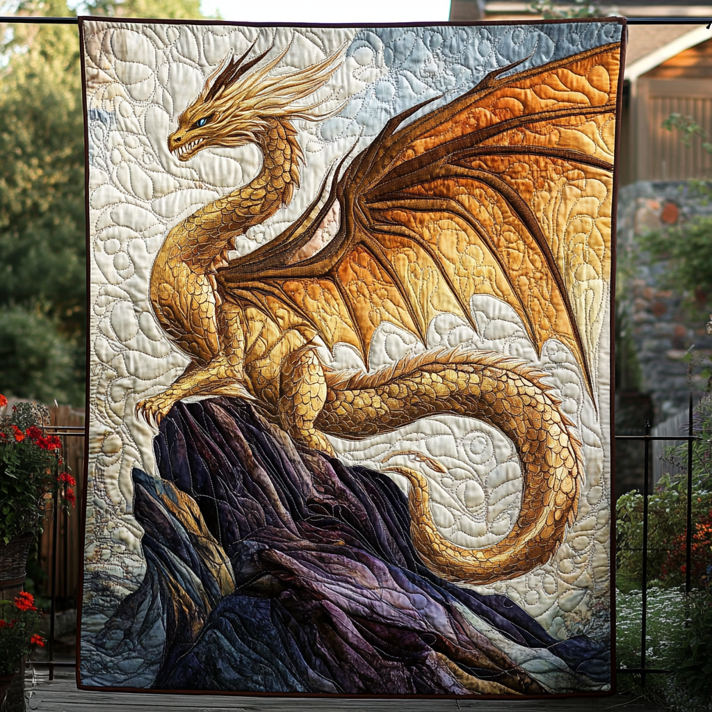 Serpent of the Skies Quilted Blanket