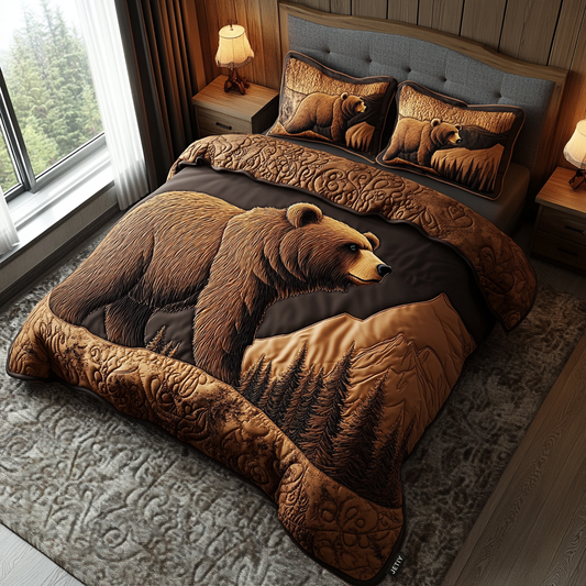 Shadowed Trails 3-Piece Quilted Bedding Set