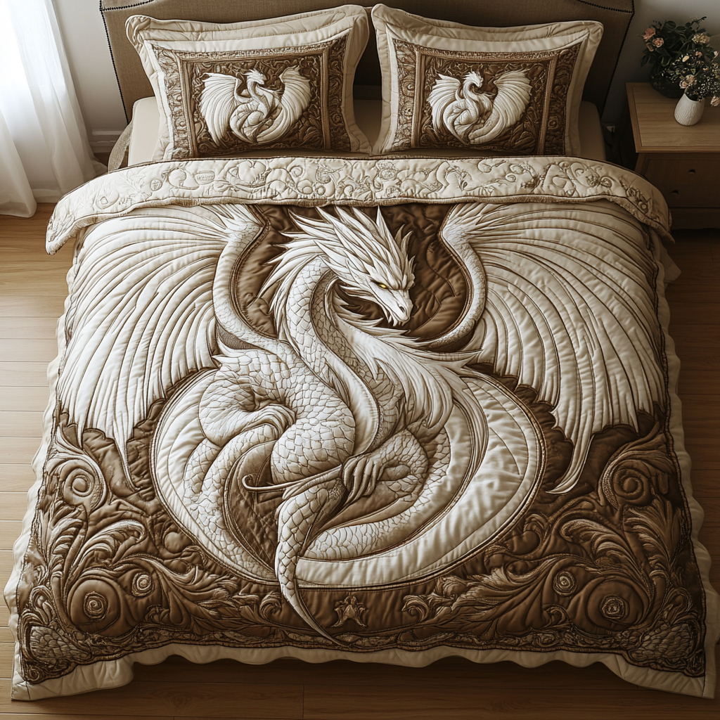 Shadowed Scales 3-Piece Quilted Bedding Set