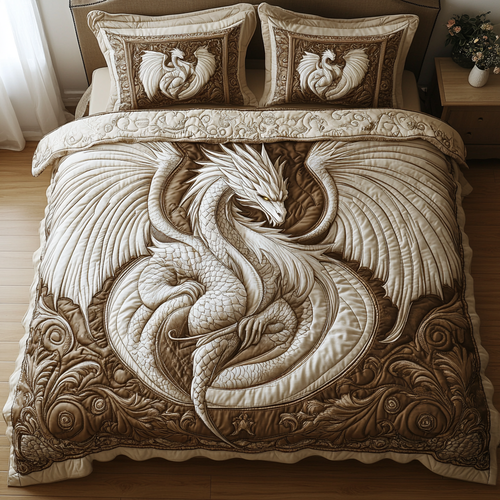 Shadowed Scales 3-Piece Quilted Bedding Set