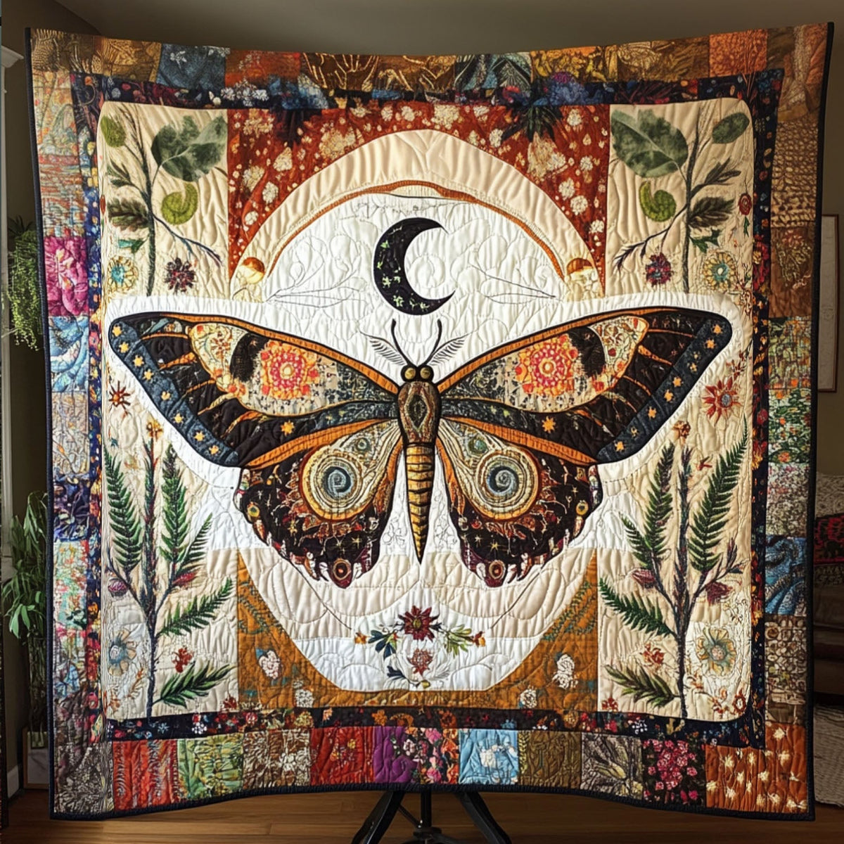 Shadowed Wings Quilted Blanket