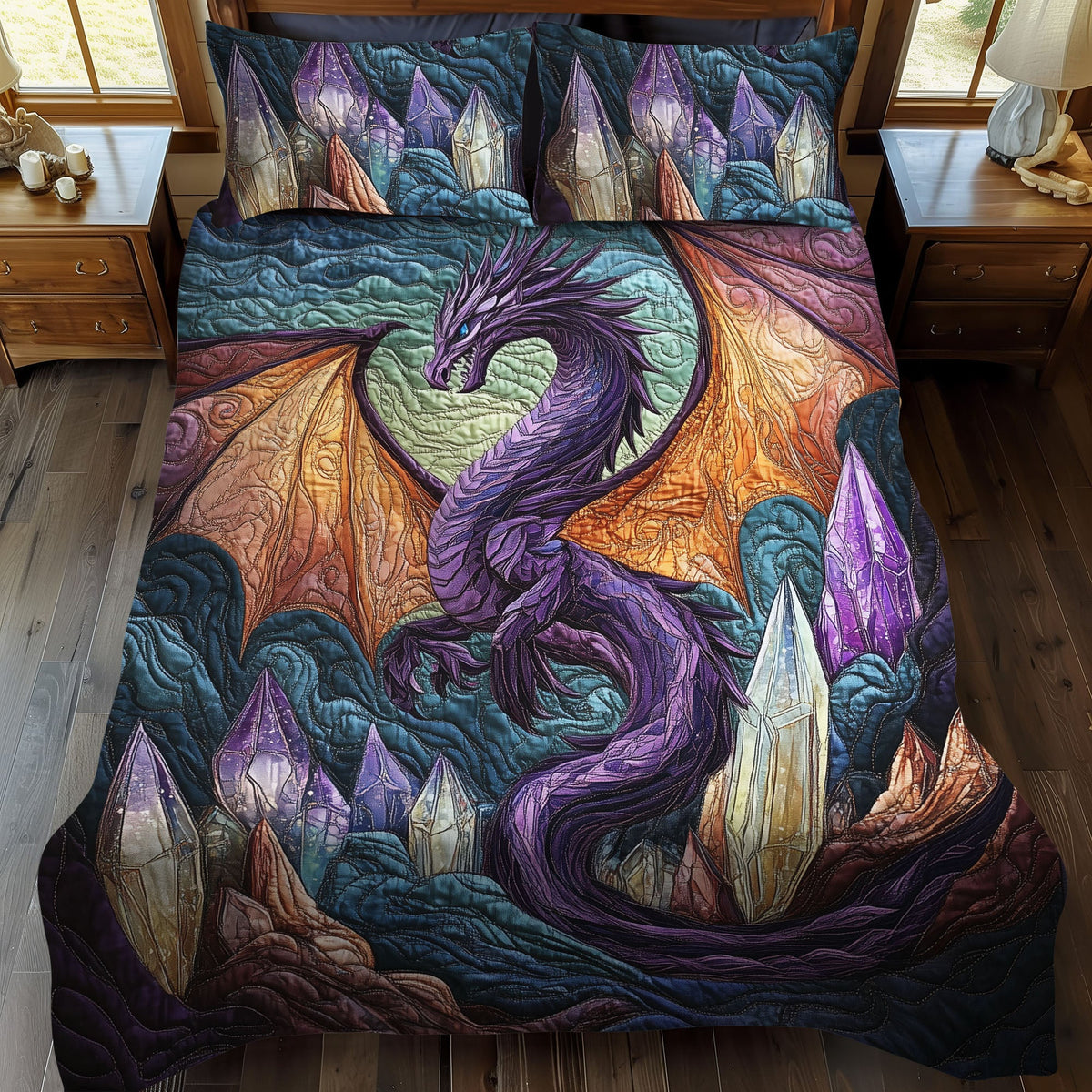 Shadowflame 3-Piece Quilted Bedding Set