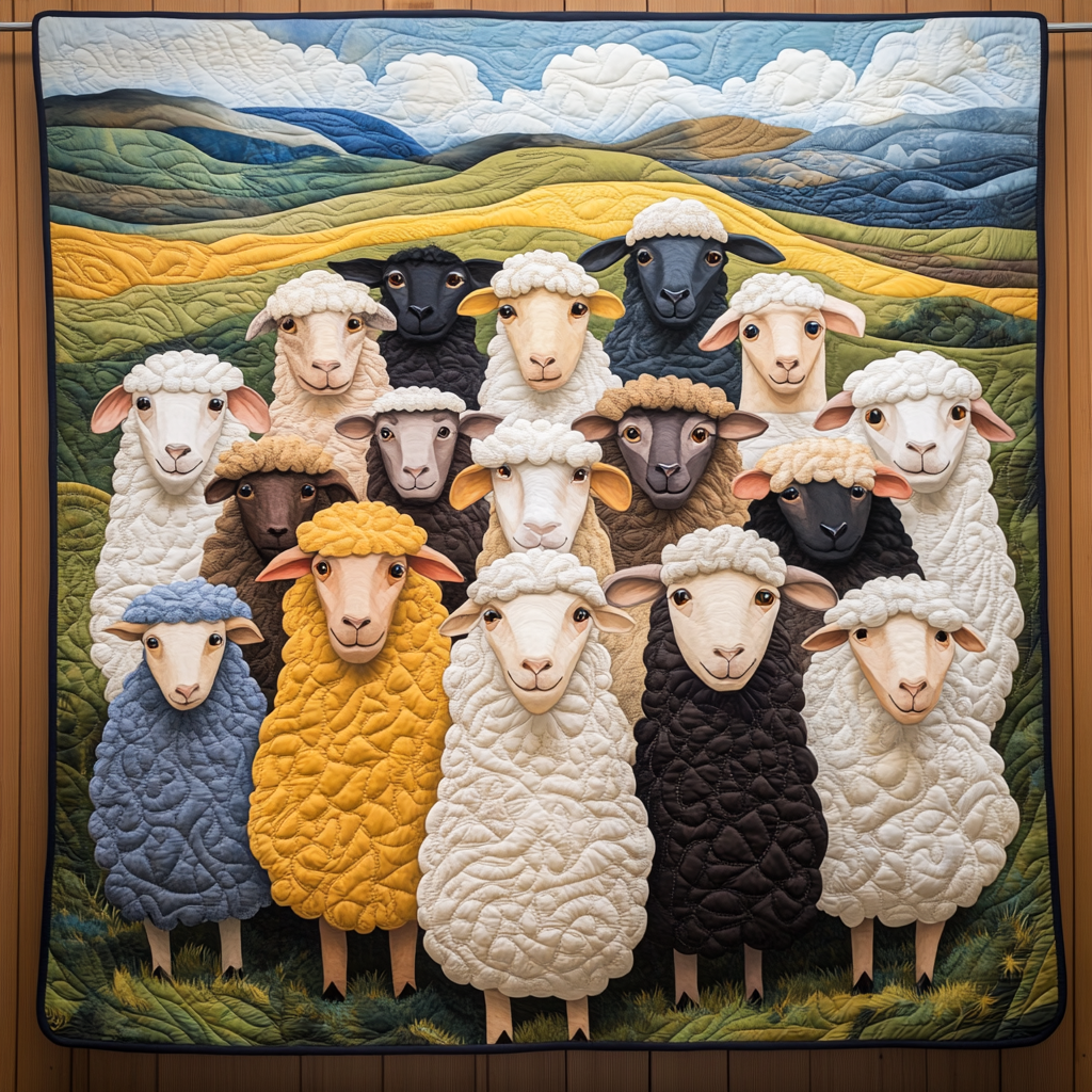 Sheep Club Quilted Blanket